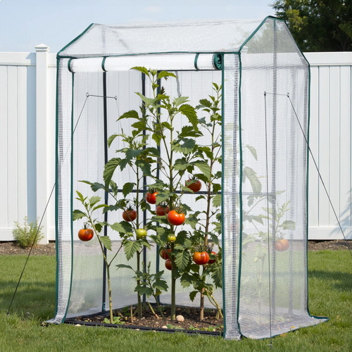 Green Fingers Mini Greenhouse PE Cover Green House Roll-Up Zippered Door