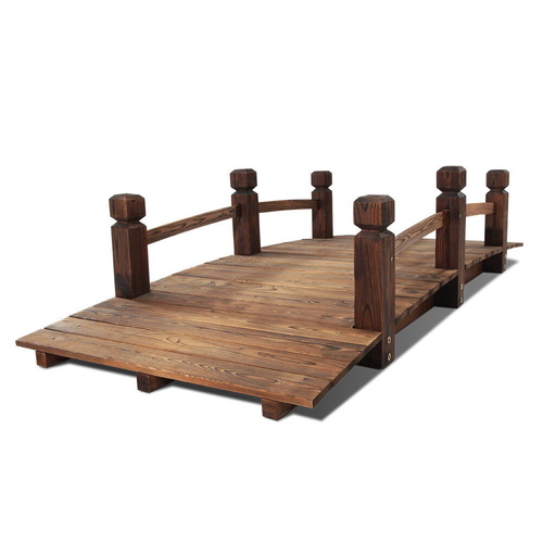 Garden Decor Outdoor Ornament Wooden Bridge