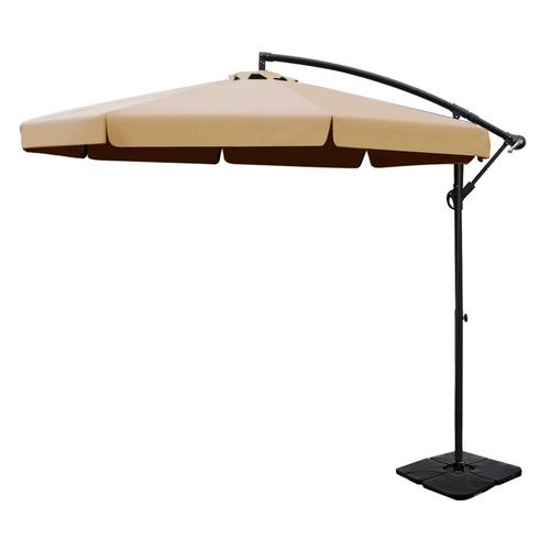 3m Outdoor Umbrella w Base Cantilever Garden Beach Patio
