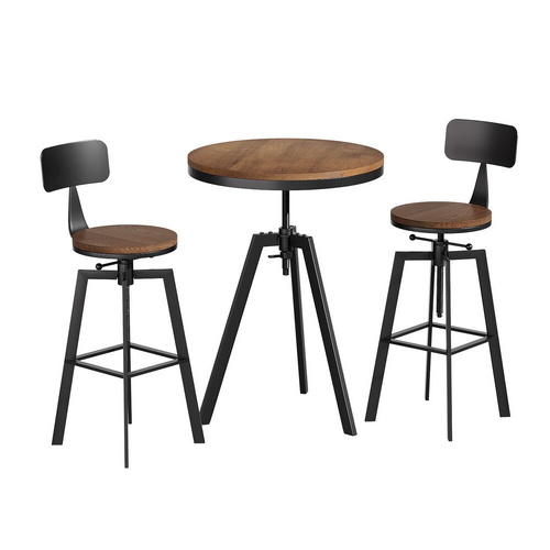 Bar Table Stools Set Dining Desk Industrial Kitchen Chairs Cafe Pub