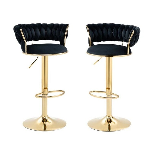 SERENIT‚àö‚Ä† Velvet Seat Kitchen Breakfast Bar Stools Counter Height Barstools with Back Cushioned Chairs for Home Bar x2