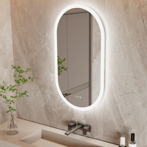 LED Bathroom Mirror Oval Anti-Fog Dimmable Wall Mount
