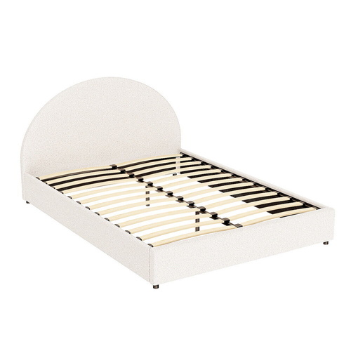 Bed Frame Gas Lift Strorage Beds Base Platform Boucle Fabric ELLA