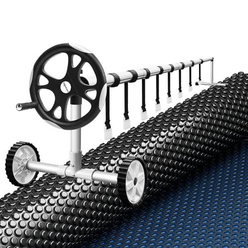 Buddy Pool Cover 600 Micron w Roller 5.55m Black Solar Blanket Pool Cover Rollers