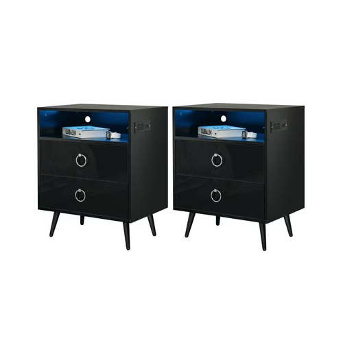 Amelia Modern LED Bedside table with USB and power socket 2