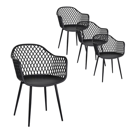 4PC Outdoor Dining Chairs PP Lounge Chair Patio Furniture Garden
