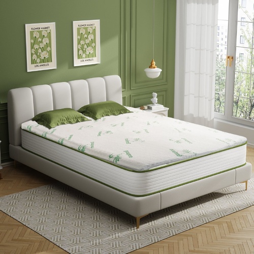 Memory Foam Mattress Topper with Bamboo Cover - King