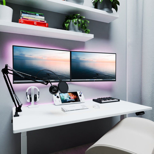 AMZ Electric Height Adjustable Standing Desk Sit Stand Desk Top for Home Office ( Frame + White Desktop)