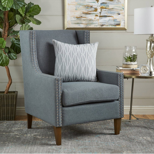 Cecilia Classic Studded Wingback Club Armchair