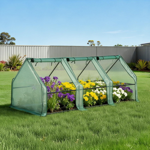 Fingers Mini Greenhouse Steel Frame PE Cover Outdoor Shelter