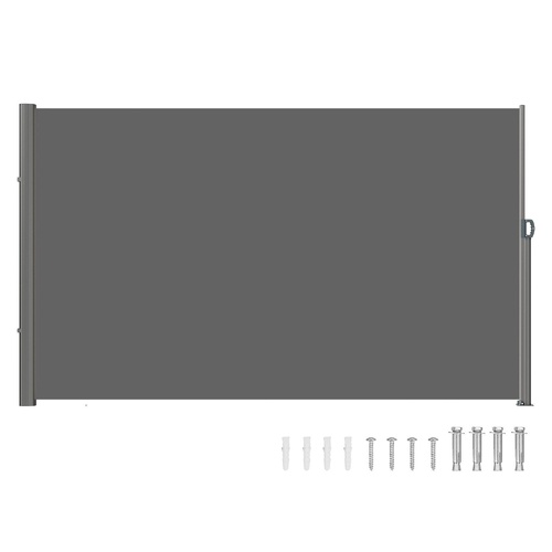 VEVOR Retractable Side Awning, Aluminum Outdoor Privacy Screen, 280g Polyester Water-proof Retractable Patio Screen, UV 30+ Room Divider Wind