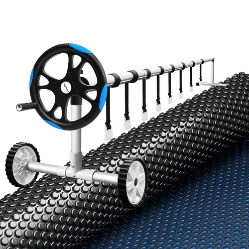 Buddy Pool Cover 600 Micron w Roller 5.55m Black Solar Blanket Pool Cover Rollers Range 2