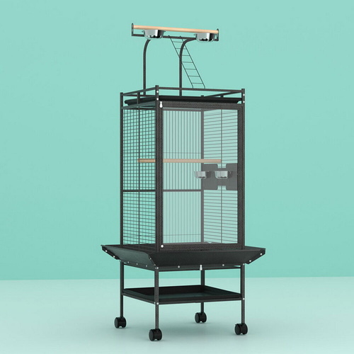 Bird Cage Large Cages Parrot Aviary Stand-Alone Budgie Wheels Castor