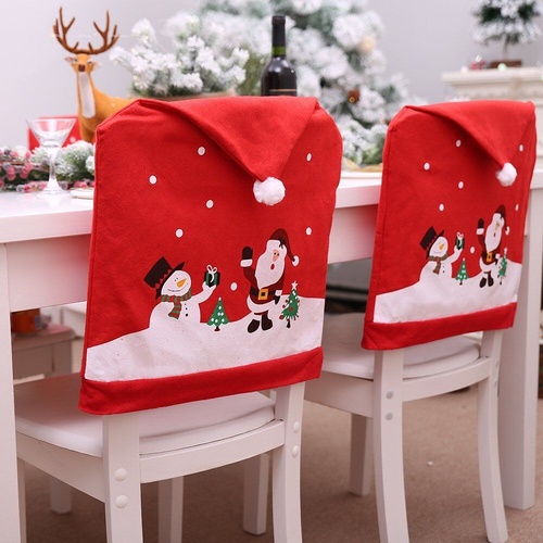 6-10x Christmas Santa Hat Chair Covers Table Cloth Dinner Home D‚Äö√†√∂¬¨¬©cor Ornaments Chair Covers