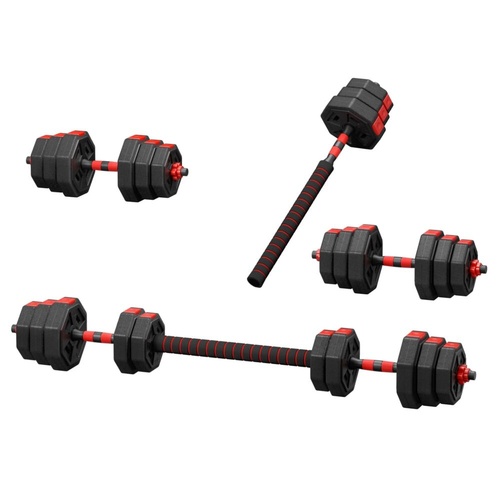 Adjustable Dumbbell Barbell Set Weight Plates Home Workout