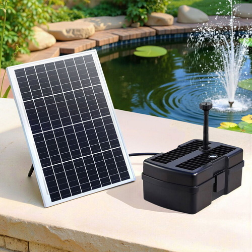 Solar Submersible Water Pond Fountain Pump Filter Box H
