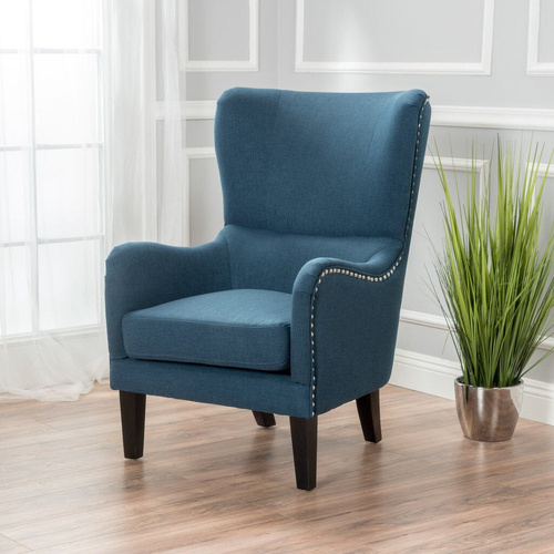 Vintage Fabric High Back Padded Armchair