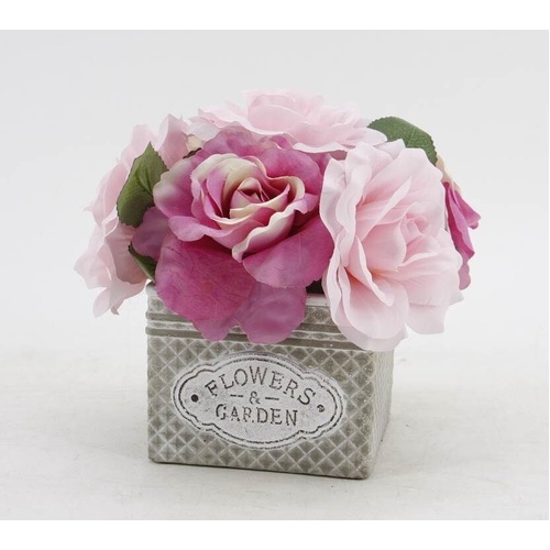 Artificial Peony Ceramic Pot
