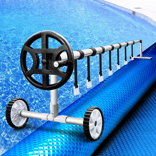 Aquabuddy Pool Cover 500 Micron Swimming Pool Solar Blanket Roller Blue
