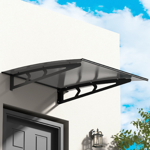 Window Door Awning Canopy Grey Solid Sheet Metal Frame