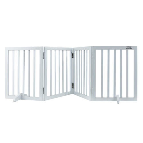 VEVOR Free Standing Dog Gate H W Freestanding Pet Gate 4 Panels Foldable