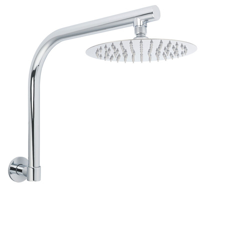 Wels Round Rainfall Shower Head 360 Swivel Gooseneck Wall Arm Set