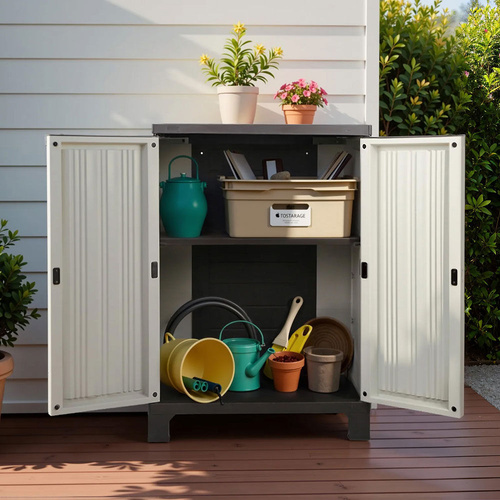 Outdoor Storage Cabinet Box 92cm Lockable Cupboard Sheds