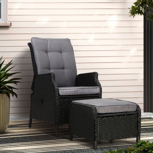 Recliner Chair Sun lounge Setting Outdoor Furniture Patio Wicker Sofa Sun Lounges