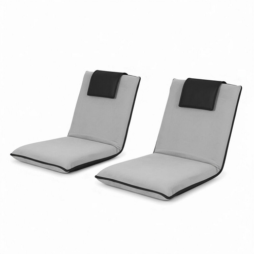 Floor Lounge Sofa Bed Floor Cushion Velvet Grey
