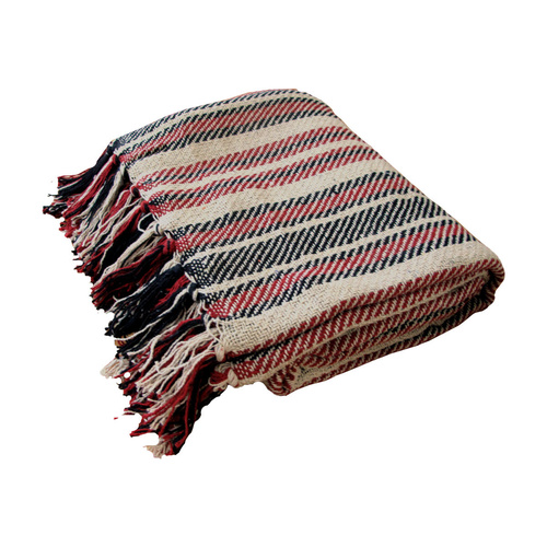 Stella 100% Cotton Knitted Throw Rug Red