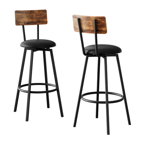 Industrial Bar Stools Upholstered Counter Chairs Steel Frame Anti-Scratch
