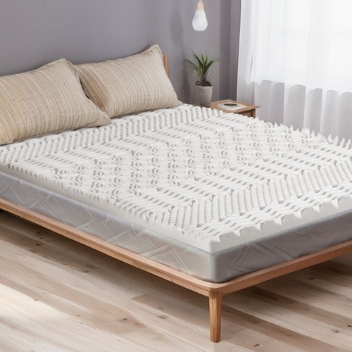 Memory Foam Mattress Topper 7-Zone Airflow Pad 8cm White