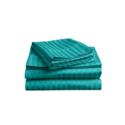 soft stripe microfibre sheet set Teal