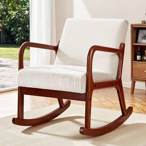 Rocking Armchair Nursing Chair Corduroy