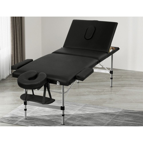 Massage Table 65CM Width 3 Fold Aluminium Portable Beauty Bed