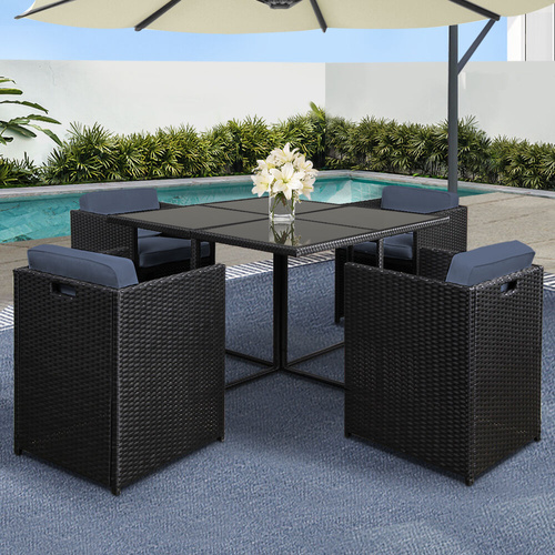 Outdoor Dining Set Wicker Table Chairs Setting