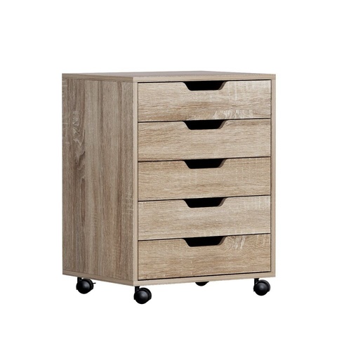 5-Drawer Filing Cabinet Mobile Rolling Storage Cabinet Chest