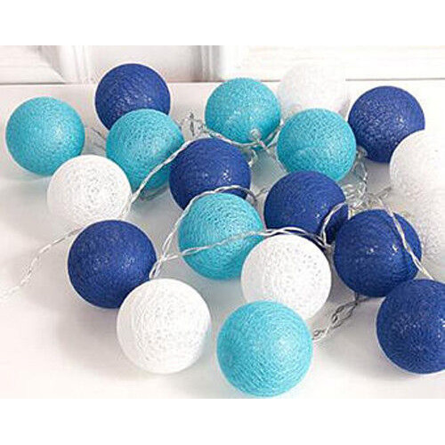 Led Cotton Ball Battery Powered String Lights Christmas Gift Home 1 Set