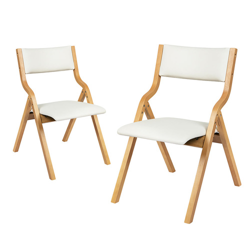 2x Dining Chairs Foldable PU