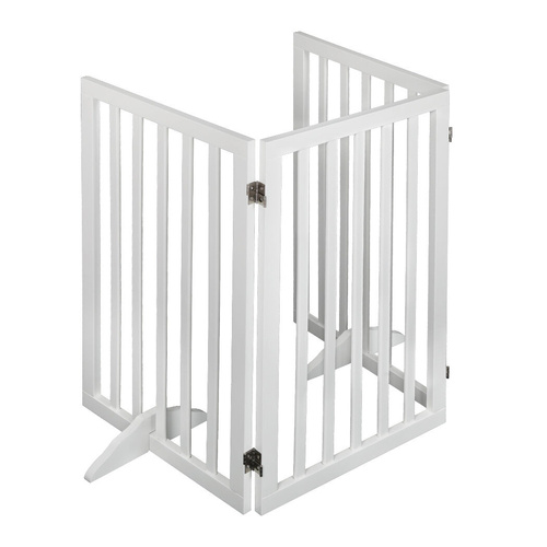 Wooden Pet Gate Dog Fence Safety White