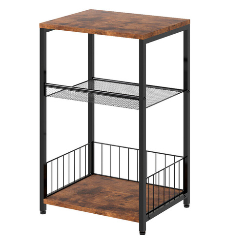 Side Table 3-Tier Storage Shelf Modern Table