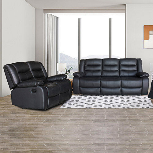 3+2 Seater Recliner Sofa In Faux Leather Lounge Couch