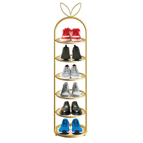 Gold Plated Metal Shoe Organizer Space Saving Portable Footwear Storage Shelving Unit Shoe Organiser
