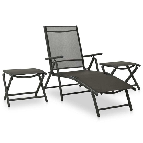 3 Piece Garden Lounge Set Textilene and Aluminium