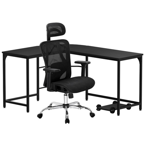 Artiss Computer Desk L-Shape Corner Desks Ergonomic Office Chair Mesh Chairs