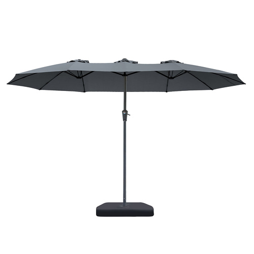 Centra 4M Double-sided Patio Umbrella Outdoor Umbrella Base Stand Grey