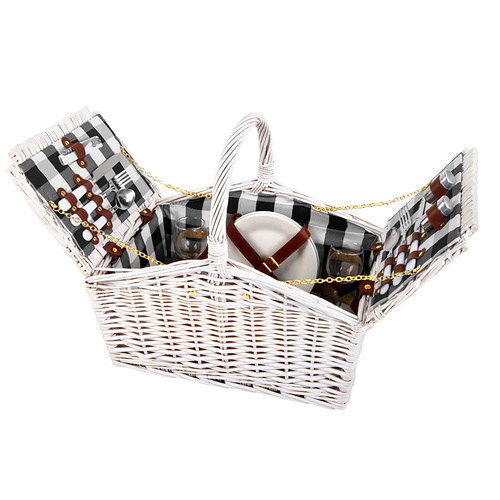 2 Person Picnic Basket Set Insulated Blanket Bag