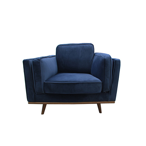 York Sofa Fabric 1 Seater Blue