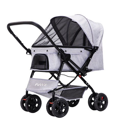  Pet Stroller Pram Dog Carrier Trailer Grey