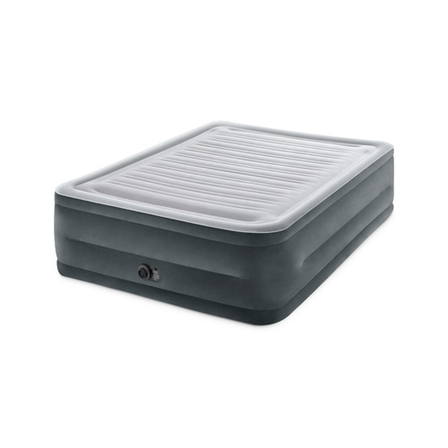 INTEX Queen Dura-Beam Comfort Plush Air Mattress w/ Built-In USB Electric Pump 64418